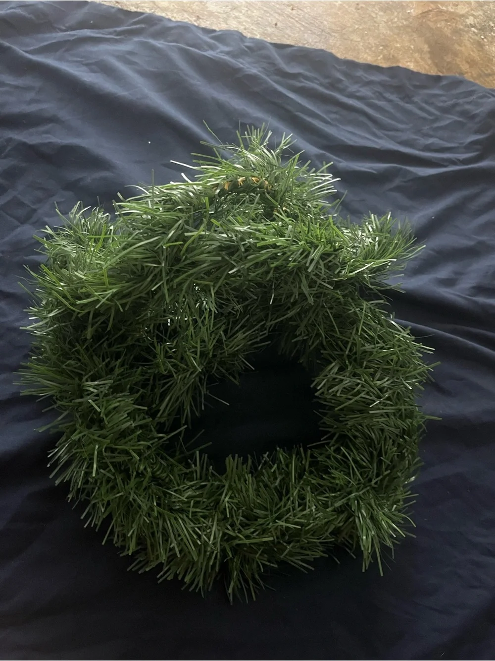 Green Holiday Garland Wreath - Unbranded Faux Pine